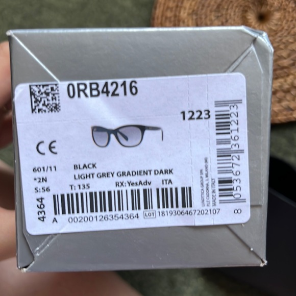 Ray-Ban RB 4216 601/11 New Black/ Gray Gradient Sunglasses with Case in Box